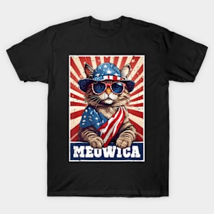 Meowica 4Th Of July Cat American Flag Cat ny 4Th Of July T-Shirt